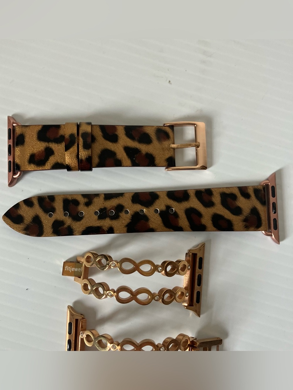 Apple Watch Band Bundle | 5-Piece Set | Leopard + Gold & Rose Gold Bands - Picture 5 of 7